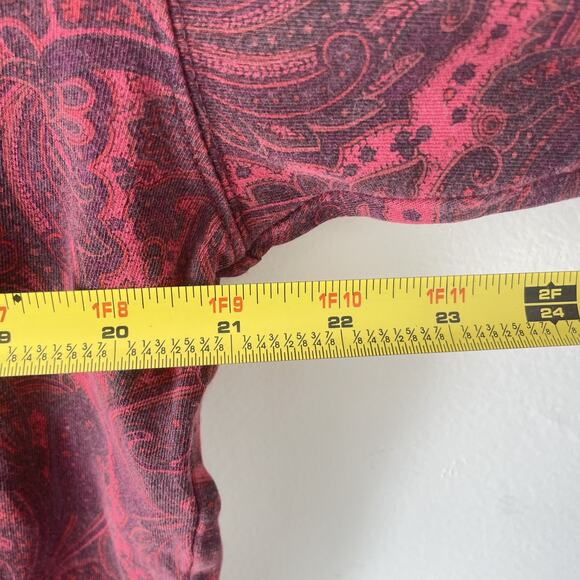 Vintage GAP Red Paisley Mock Neck Long Sleeve Shirt 100% Cotton Y2K Grunge L - Picture 5 of 5